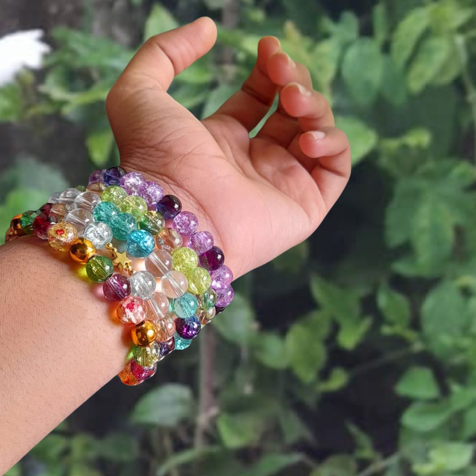 Handmade accessories India - Beaded Bracelets with colorful charm